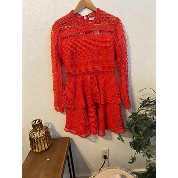 NWT Endless Rose bright orange smocked dress Medium - Picture 2 of 13